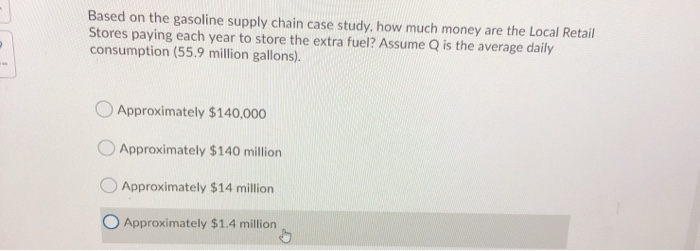 Based on the gasoline supply chain case study,