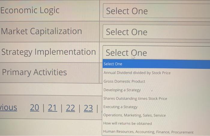 Economic Logic Select One Market Capitalization