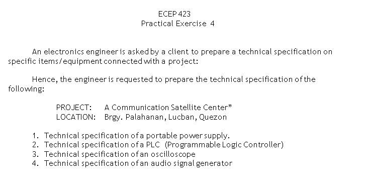 ECEP 423 Practical Exercise 4 An electronics