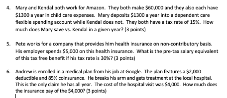 All 3 please. Please show math as well. 4. Mary