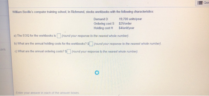 Que William Beville's computer training school,
