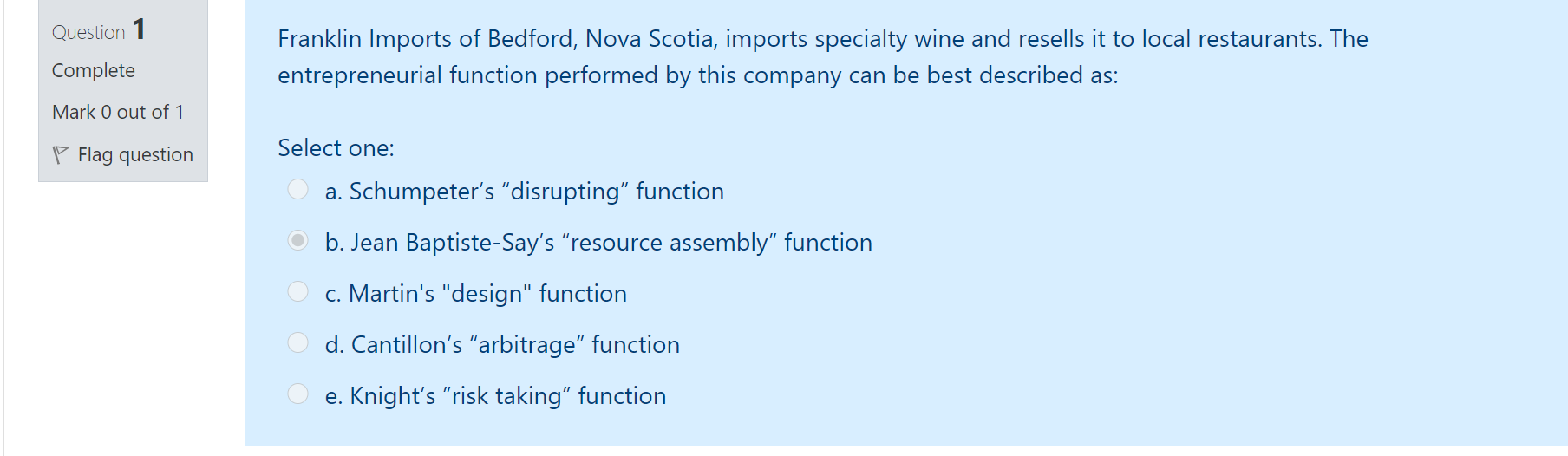 Question 1 Franklin Imports of Bedford, Nova