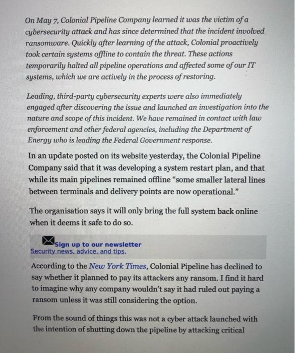 In the following format: A) Discuss the