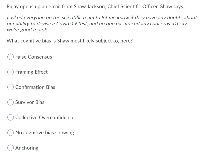 Question 14 (1 point) Rajay looks at an email