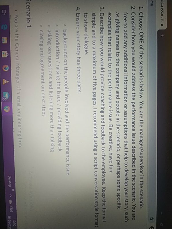 G-4155-0-PX + me 1. Choose ONE of the scenarios