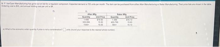 MP. VanOyen Manufacturing has gone out on bid for