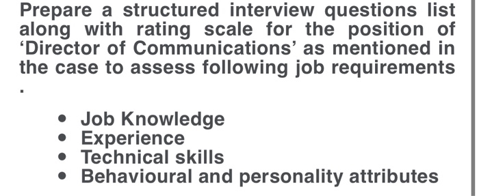 Prepare a structured interview question list
