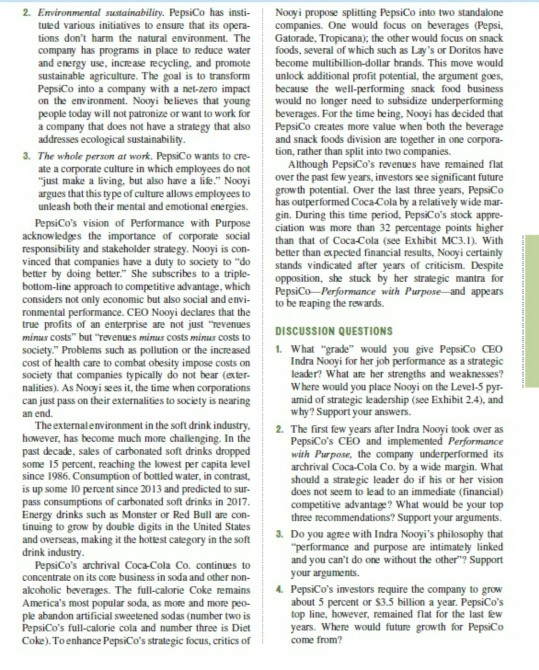 Read Mini Case 3 PepsiCos Indra Nooyi: