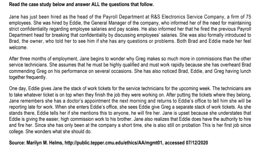 SUBJECT: RESEARCH METHODOLOGY Read the case study