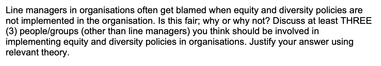 Line managers in organisations often get blamed