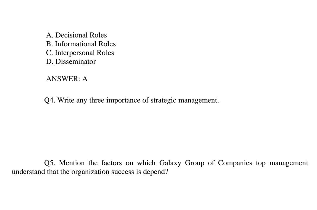 Strategy management course. kindly I need the