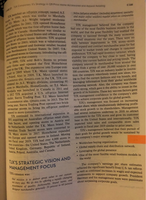 Please answer: 4. Compare TJXs business segments.