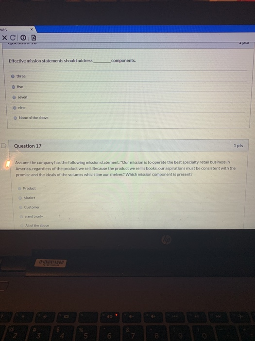 Need the answers to 16 and 17 vas XCO UCLE