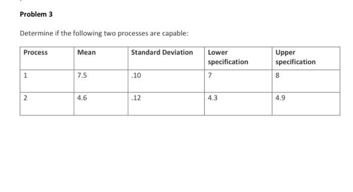 Problem 3 Determine if the following two