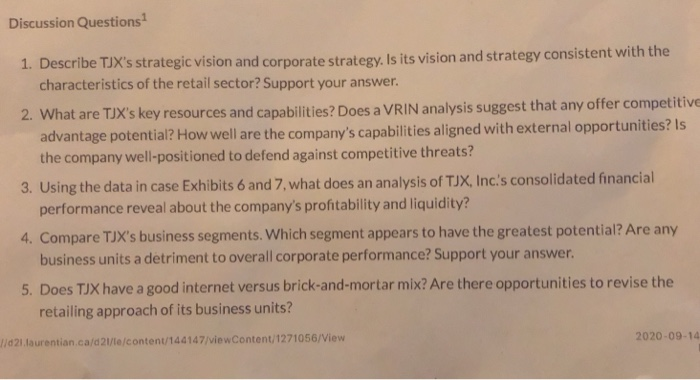 Please answer: 4. Compare TJXs business segments.