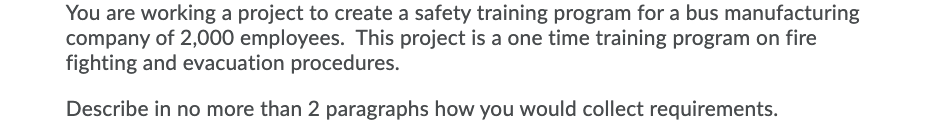 You are working a project to create a safety