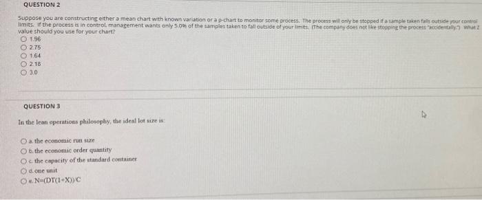 QUESTION 2 Suppose you are constructing either a