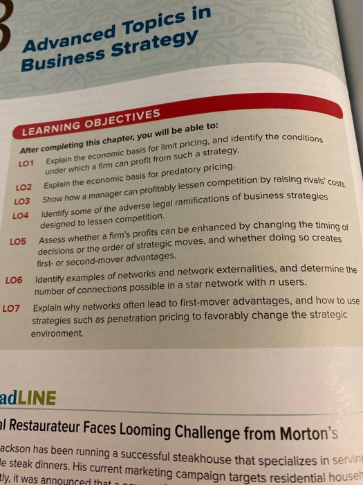 LO3 LO4 LO6 Explain the economic basis for limit