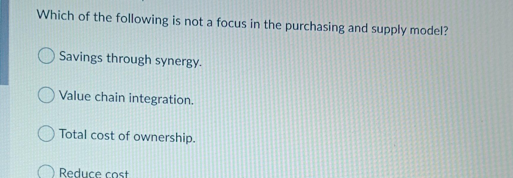 Which of the following is not a focus in the