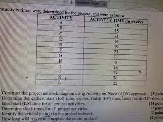 PLEASE SHOW ALL WORK-EITHER TYPED OR HANDWRITTEN