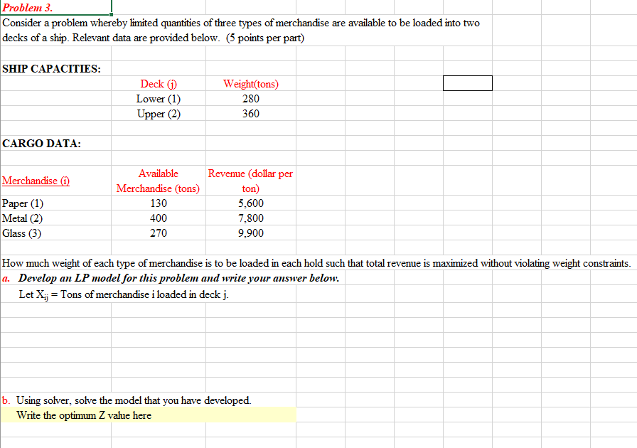 Problem 3. Consider a problem whereby limited