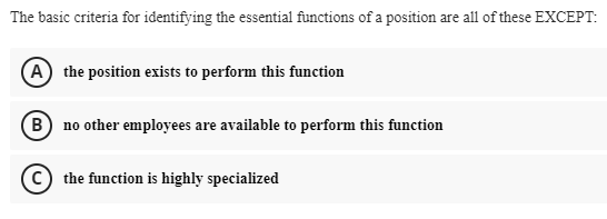 The basic criteria for identifying the essential