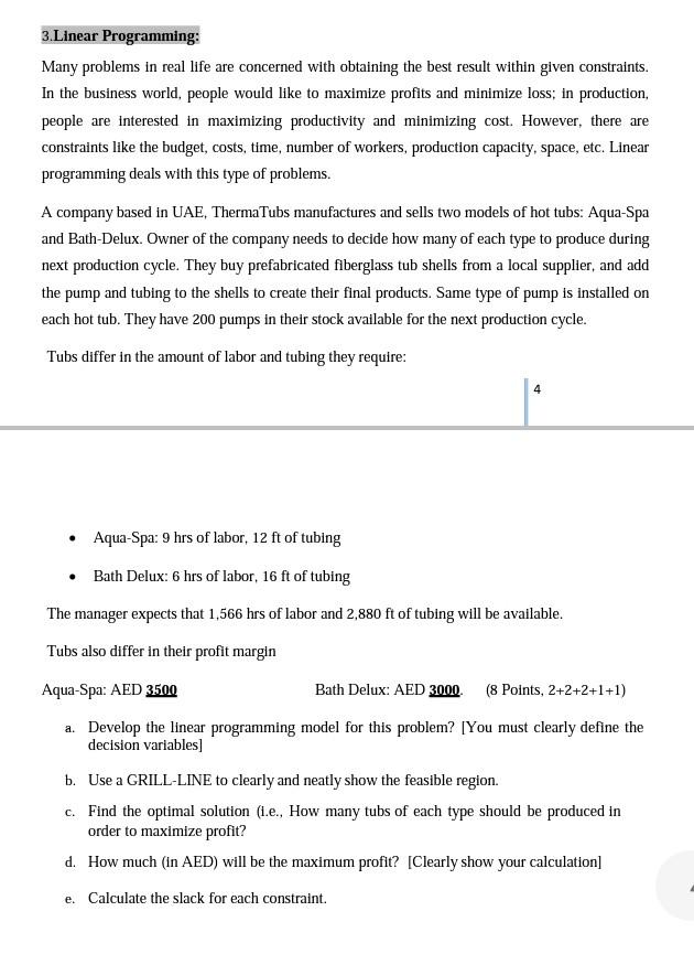 3.Linear Programming Many problems in real life