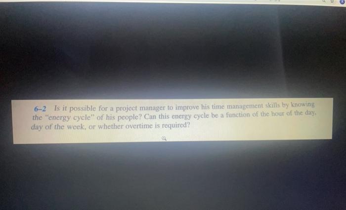 6-2 Is it possible for a project manager to