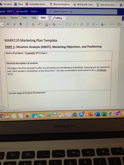 pls hepl due is today marketing plan report about