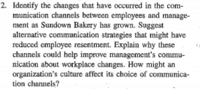 2. Identify the changes that have occurred in the