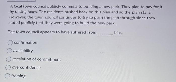 A local town council publicly commits to building