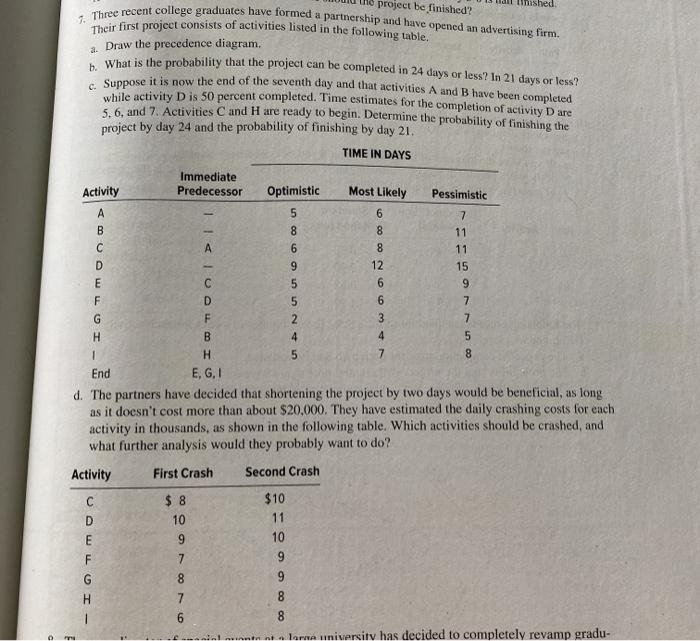 caculate the critical path only project be