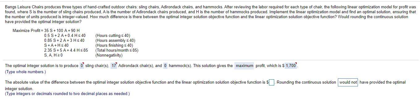 Please show how to get answers in Excel and