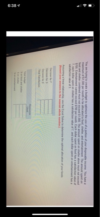 You are trying to create a budget to optimize the