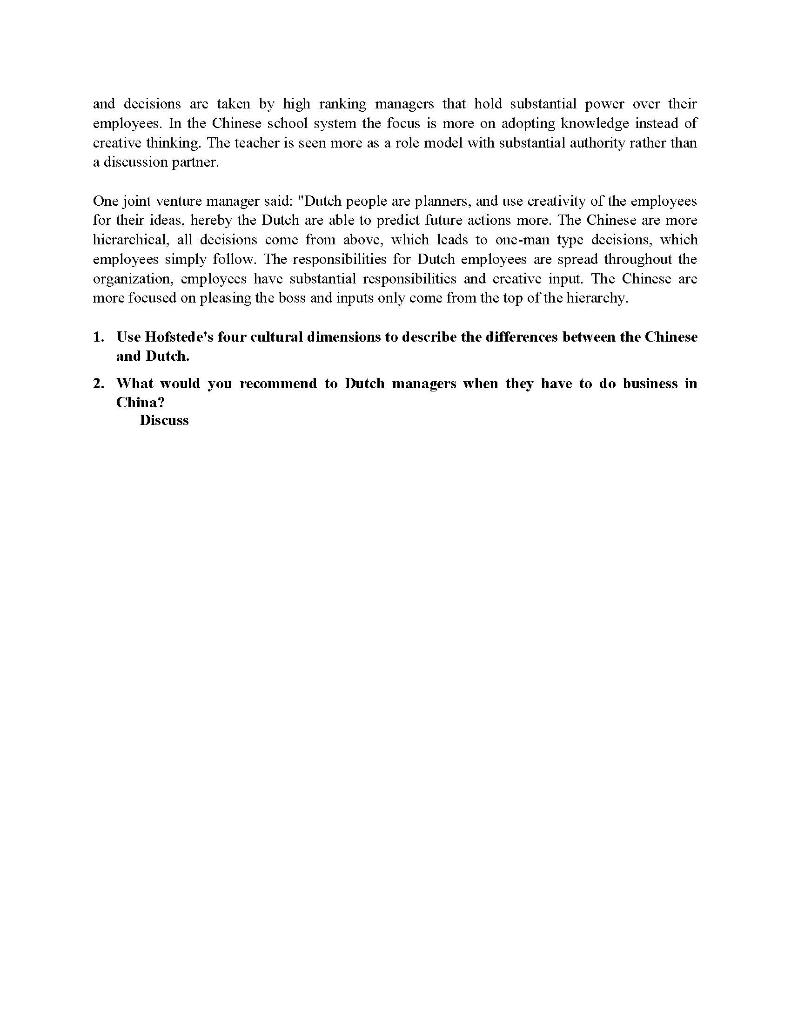 IBM 445 Cross Cultural Management Part I Answer