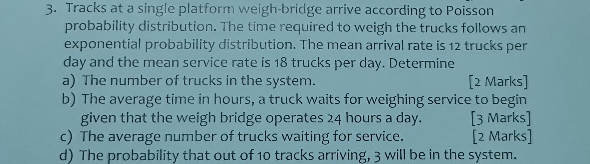 3. Tracks at a single platform weigh-bridge