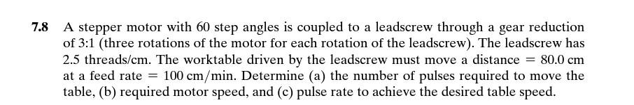 7.8 A stepper motor with 60 step angles is