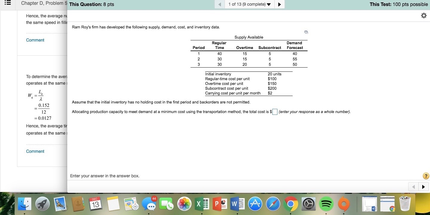need some help on this problem 1!! Chapter D,