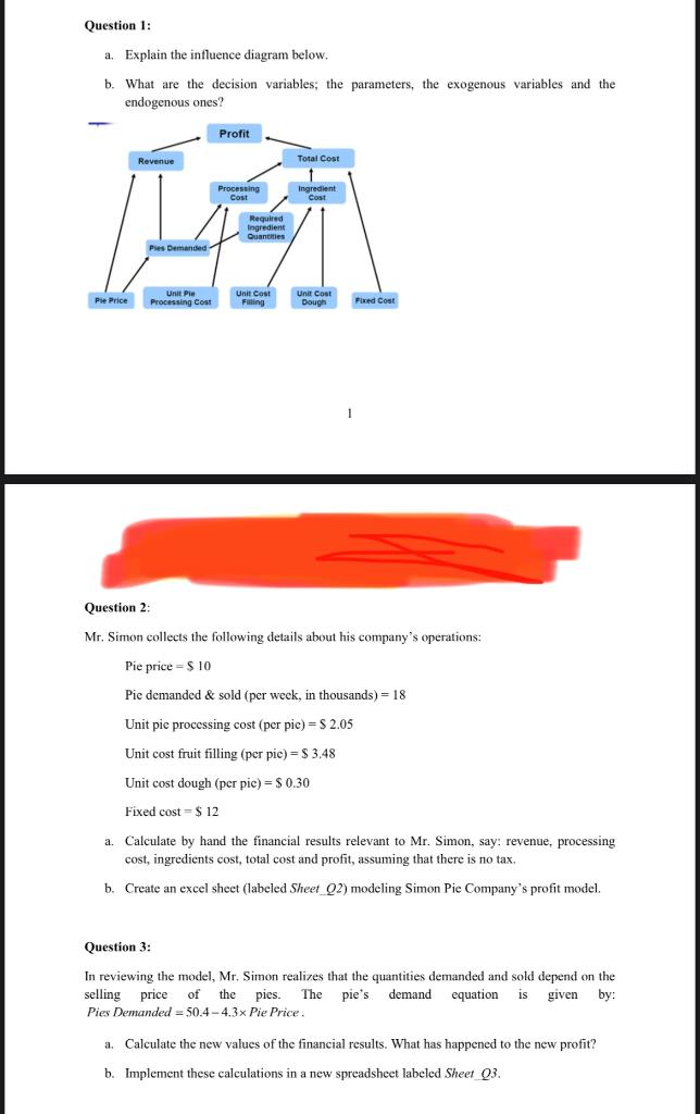 Question 9 While Simon is happy with the pie