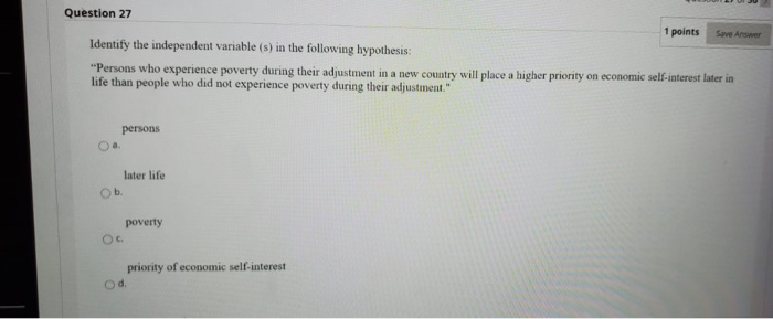 Save Answer Question 27 1 points Identify the