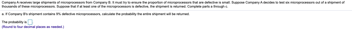 Company A receives large shipments of