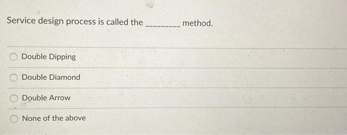 Service design process is called the method.