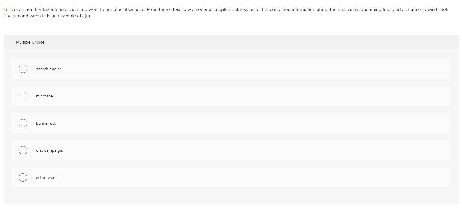 Tess searched her favorite musician and went to