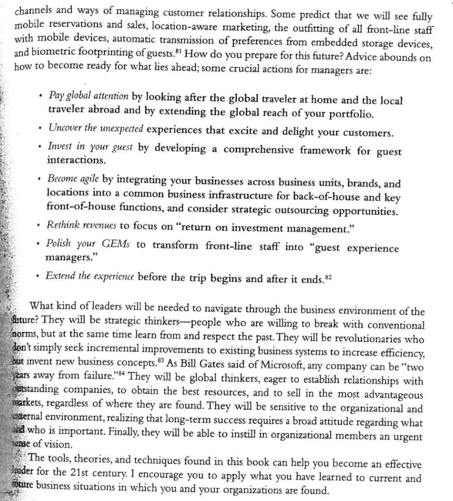 Strategic Mgmt for the future Each group will