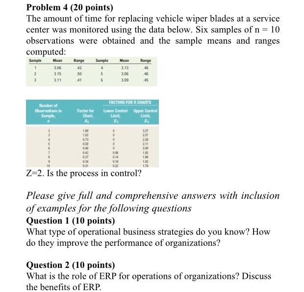 Problem 4 (20 points) The amount of time for