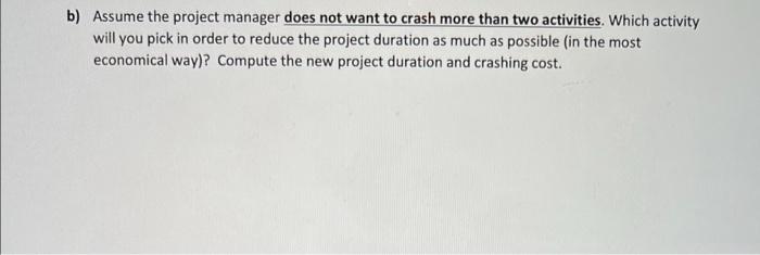 Question 6 (9 marks) A project manager has