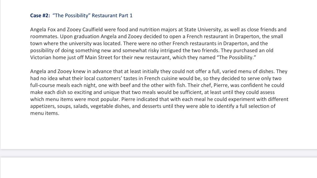 Please solve in Excel. Thank you Case #2: "The