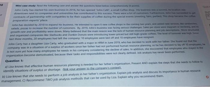 af 10 Mini case study: Read the following case