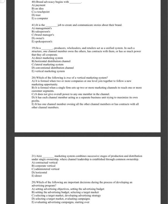 Assignment for Groups 7 39) A company should set