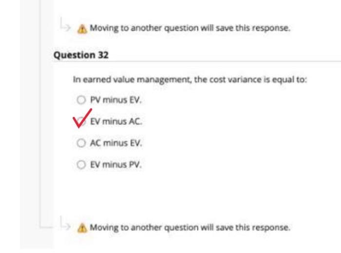 Moving to another question will save this